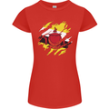 Torn Brunei Flag Bruneian Day Football Womens Petite Cut T-Shirt Red