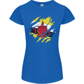 Torn Brunei Flag Bruneian Day Football Womens Petite Cut T-Shirt Royal Blue
