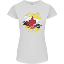Torn Brunei Flag Bruneian Day Football Womens Petite Cut T-Shirt White