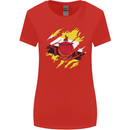 Torn Brunei Flag Bruneian Day Football Womens Wider Cut T-Shirt Red