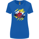 Torn Brunei Flag Bruneian Day Football Womens Wider Cut T-Shirt Royal Blue