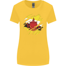 Torn Brunei Flag Bruneian Day Football Womens Wider Cut T-Shirt Yellow