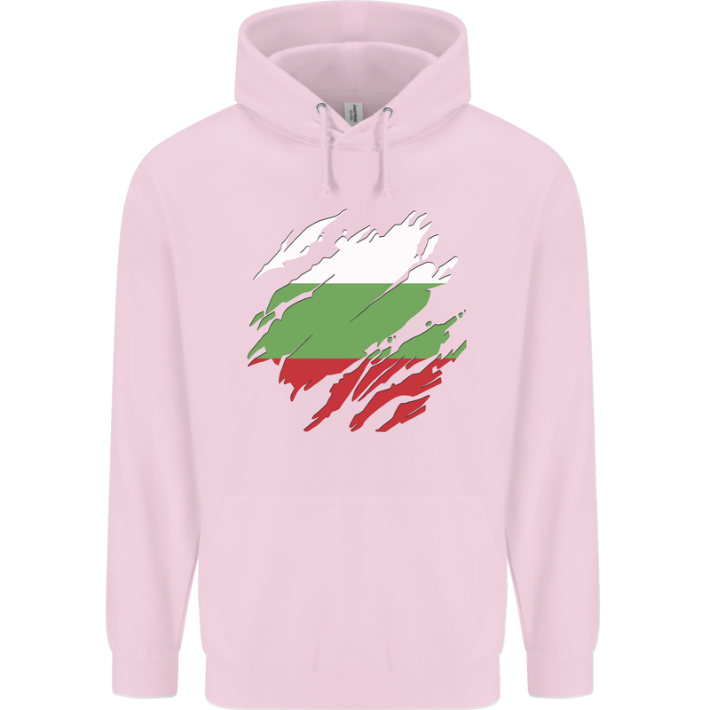 Torn Bulgaria Flag Bulgarian Day Football Childrens Kids Hoodie Light Pink