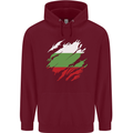 Torn Bulgaria Flag Bulgarian Day Football Childrens Kids Hoodie Maroon