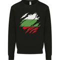 Torn Bulgaria Flag Bulgarian Day Football Kids Sweatshirt Jumper Black
