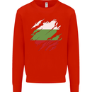 Torn Bulgaria Flag Bulgarian Day Football Kids Sweatshirt Jumper Bright Red