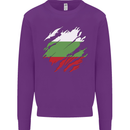 Torn Bulgaria Flag Bulgarian Day Football Kids Sweatshirt Jumper Purple