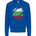 Torn Bulgaria Flag Bulgarian Day Football Kids Sweatshirt Jumper Royal Blue