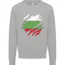 Torn Bulgaria Flag Bulgarian Day Football Kids Sweatshirt Jumper Sports Grey