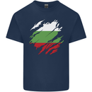 Torn Bulgaria Flag Bulgarian Day Football Kids T-Shirt Childrens Navy Blue