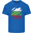 Torn Bulgaria Flag Bulgarian Day Football Kids T-Shirt Childrens Royal Blue
