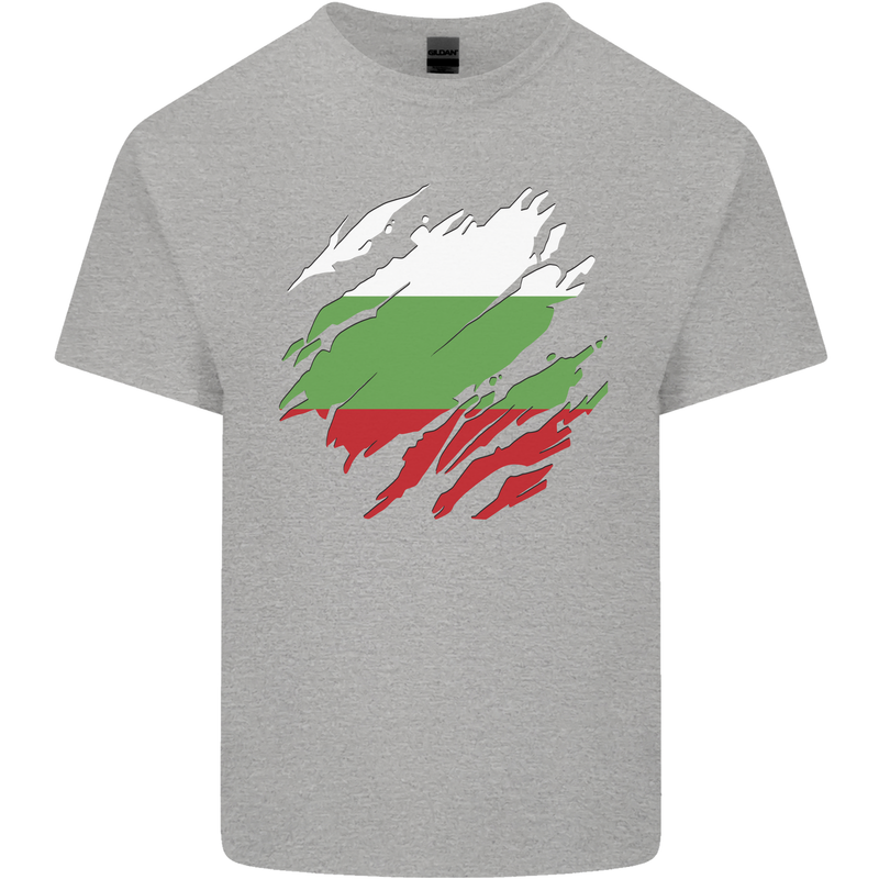 Torn Bulgaria Flag Bulgarian Day Football Kids T-Shirt Childrens Sports Grey