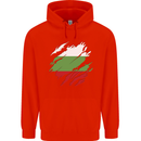 Torn Bulgaria Flag Bulgarian Day Football Mens 80% Cotton Hoodie Bright Red