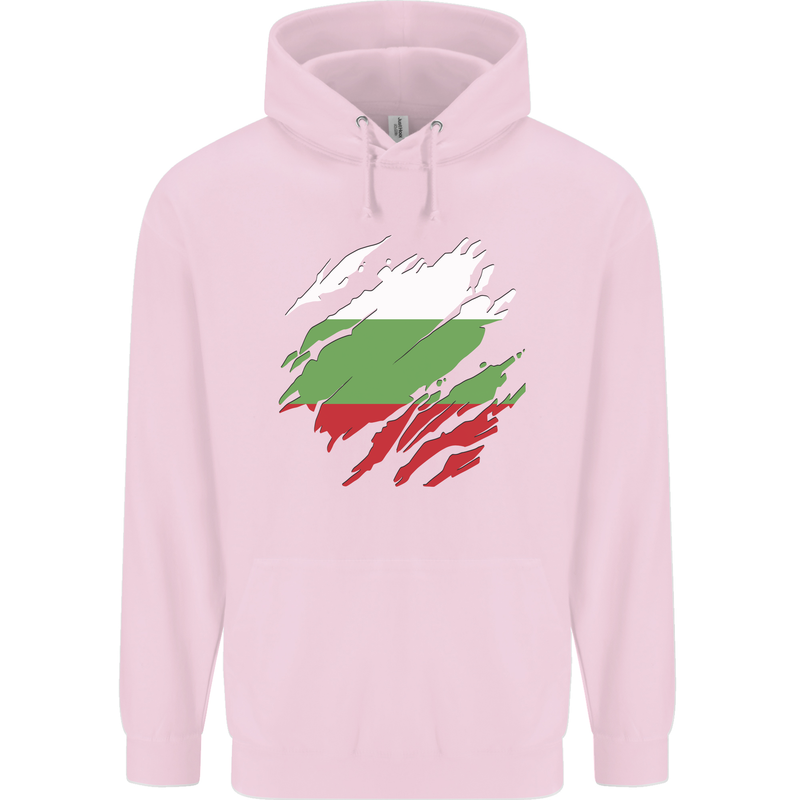 Torn Bulgaria Flag Bulgarian Day Football Mens 80% Cotton Hoodie Light Pink