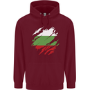 Torn Bulgaria Flag Bulgarian Day Football Mens 80% Cotton Hoodie Maroon