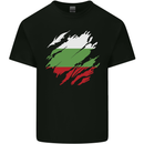 Torn Bulgaria Flag Bulgarian Day Football Mens Cotton T-Shirt Tee Top Black