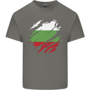 Torn Bulgaria Flag Bulgarian Day Football Mens Cotton T-Shirt Tee Top Charcoal