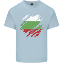 Torn Bulgaria Flag Bulgarian Day Football Mens Cotton T-Shirt Tee Top Light Blue