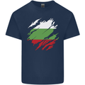 Torn Bulgaria Flag Bulgarian Day Football Mens Cotton T-Shirt Tee Top Navy Blue