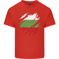 Torn Bulgaria Flag Bulgarian Day Football Mens Cotton T-Shirt Tee Top Red