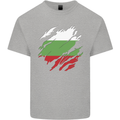 Torn Bulgaria Flag Bulgarian Day Football Mens Cotton T-Shirt Tee Top Sports Grey
