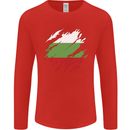 Torn Bulgaria Flag Bulgarian Day Football Mens Long Sleeve T-Shirt Red