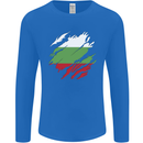 Torn Bulgaria Flag Bulgarian Day Football Mens Long Sleeve T-Shirt Royal Blue