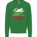 Torn Bulgaria Flag Bulgarian Day Football Mens Sweatshirt Jumper Irish Green