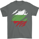 Torn Bulgaria Flag Bulgarian Day Football Mens T-Shirt 100% Cotton Charcoal