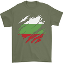Torn Bulgaria Flag Bulgarian Day Football Mens T-Shirt 100% Cotton Military Green
