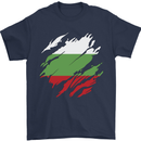 Torn Bulgaria Flag Bulgarian Day Football Mens T-Shirt 100% Cotton Navy Blue