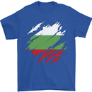 Torn Bulgaria Flag Bulgarian Day Football Mens T-Shirt 100% Cotton Royal Blue