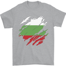 Torn Bulgaria Flag Bulgarian Day Football Mens T-Shirt 100% Cotton Sports Grey