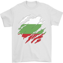 Torn Bulgaria Flag Bulgarian Day Football Mens T-Shirt 100% Cotton White