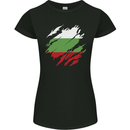Torn Bulgaria Flag Bulgarian Day Football Womens Petite Cut T-Shirt Black