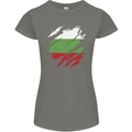 Torn Bulgaria Flag Bulgarian Day Football Womens Petite Cut T-Shirt Charcoal