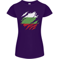 Torn Bulgaria Flag Bulgarian Day Football Womens Petite Cut T-Shirt Purple