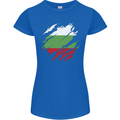 Torn Bulgaria Flag Bulgarian Day Football Womens Petite Cut T-Shirt Royal Blue