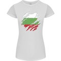 Torn Bulgaria Flag Bulgarian Day Football Womens Petite Cut T-Shirt White