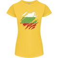 Torn Bulgaria Flag Bulgarian Day Football Womens Petite Cut T-Shirt Yellow