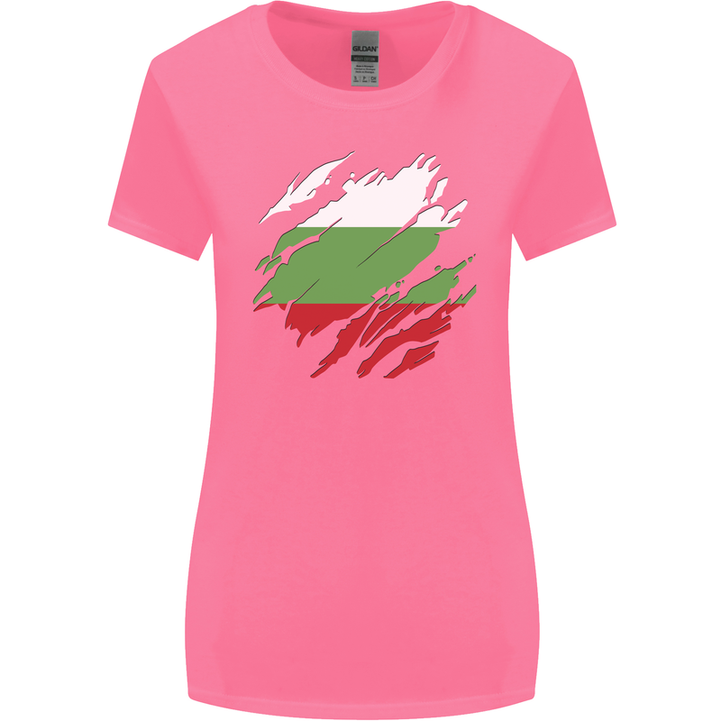 Torn Bulgaria Flag Bulgarian Day Football Womens Wider Cut T-Shirt Azalea
