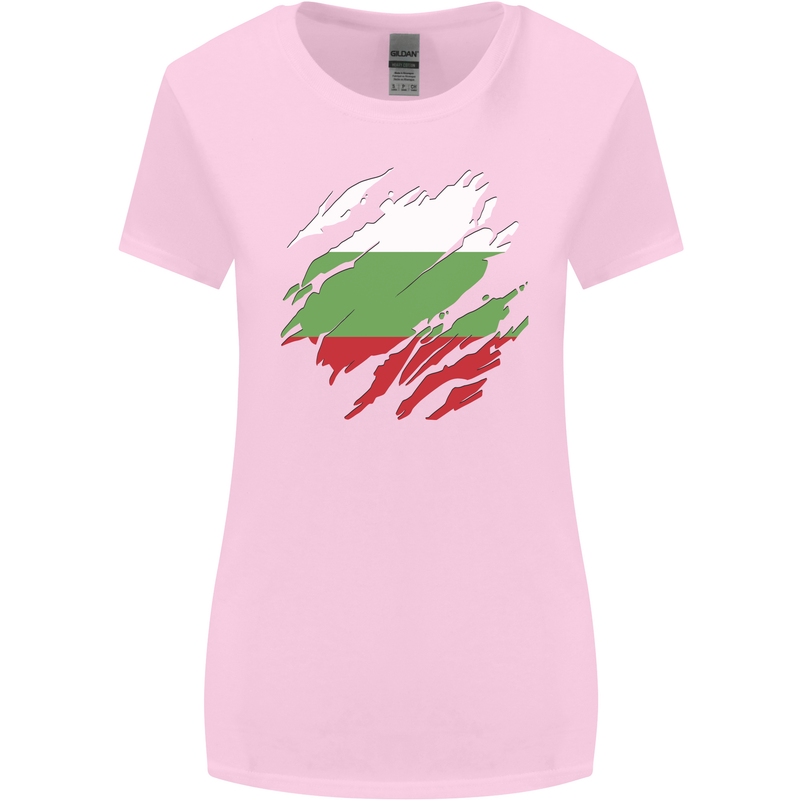 Torn Bulgaria Flag Bulgarian Day Football Womens Wider Cut T-Shirt Light Pink