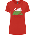 Torn Bulgaria Flag Bulgarian Day Football Womens Wider Cut T-Shirt Red