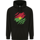 Torn Burkina Faso Flag Day Football Childrens Kids Hoodie Black