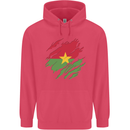 Torn Burkina Faso Flag Day Football Childrens Kids Hoodie Heliconia