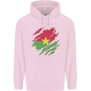 Torn Burkina Faso Flag Day Football Childrens Kids Hoodie Light Pink