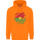 Torn Burkina Faso Flag Day Football Childrens Kids Hoodie Orange