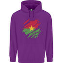 Torn Burkina Faso Flag Day Football Childrens Kids Hoodie Purple