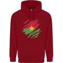 Torn Burkina Faso Flag Day Football Childrens Kids Hoodie Red