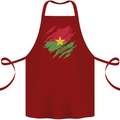 Torn Burkina Faso Flag Day Football Cotton Apron 100% Organic Maroon